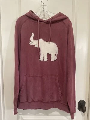 Lucky Bird Alabama Polvoriento Rojo Marea Rollo Elefante Pullover Sudadera con Capucha Grande Foto 1 de 4