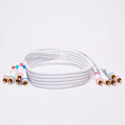 5-RCA Component Video/Audio Coaxial Cable RG-59/U for HDTV DVD White 3Ft - 25Ft - Image 1 of 3
