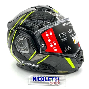 Casco Modulare Ls2 Ff901 Advant X Carbon Future Nero Giallo Fluo - Foto 1 di 6
