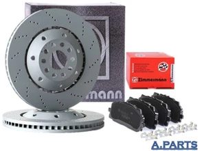 ZIMMERMANN BREMSENSATZ GELOCHT 375 mm VORNE AUDI A4 A5 A6 A7 Q5 Q7 Q8 ETRON VW - Picture 1 of 3
