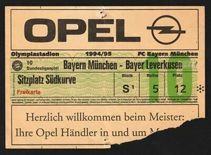 Ticket | 1994/95 | Bayern München - Bayer Leverkusen | Bundesliga - Bild 1 von 1