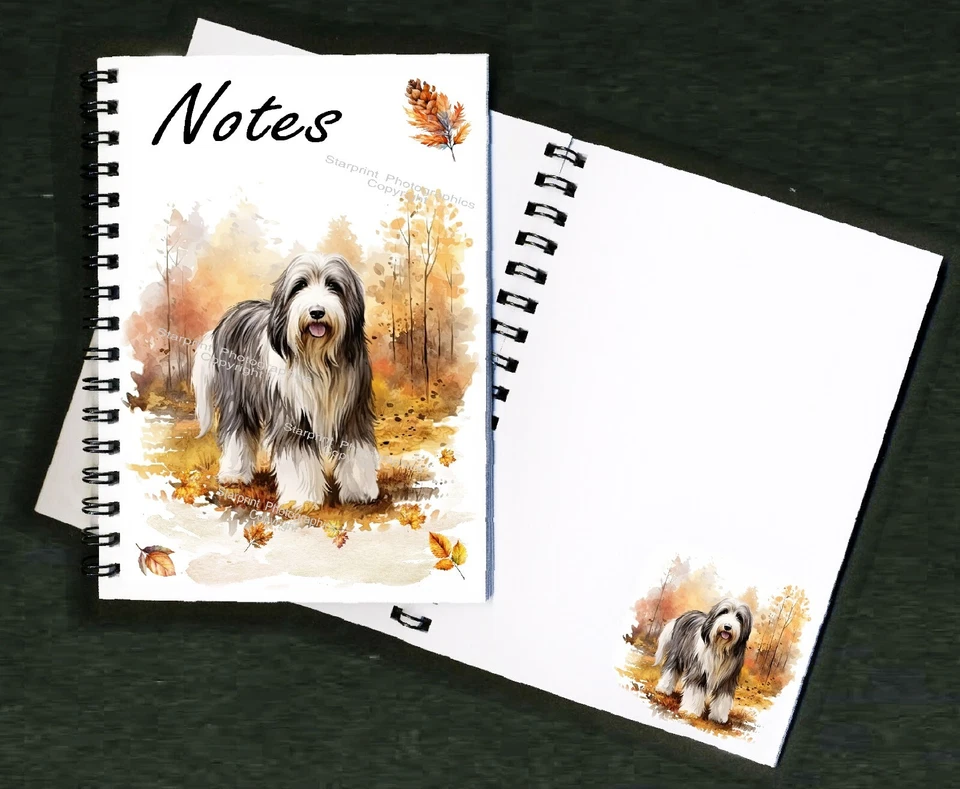 Bearded Collie Dog Notebook/Notepad + small image on each page by Starprint - Изображение 1 из 1