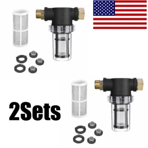 2sets Garden Hose Inlet Filter Inline Water Pressure Washer Sediment Filter HOT - Picture 1 of 11
