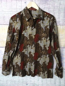 Cendrawasih Button Down Floral Long Sleeve Collared Shirt Size 16 1/2 - Picture 1 of 23