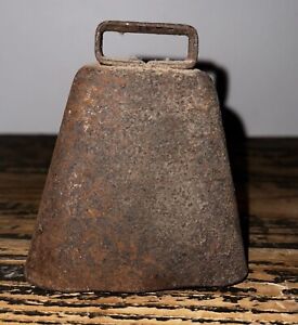 Antique Vintage Primitive Brown Steel Cow Sheep Goat Bell,Old Country Farm Ranch