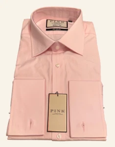 Pink Thomas Pink Dress Shirt (Classic fit, French Cuff) NEW w/ tags; US:17 EU:43 - Picture 1 of 6