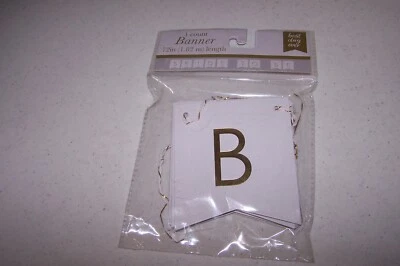 Bride To Be Banner 72", Gold Letters on White Banner NEW in Pack Best Day Ever - Image 1 of 2