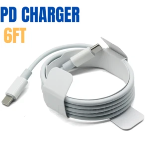 PD USB-C to iPhone Cable Fast Charger Cord 6ft For Apple iPhone 12 11 Pro Max XR - Picture 1 of 9