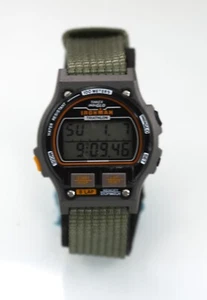 Timex Ironman Men Watch Black Gray Plastic 100m Light Date Alarm Chron Quartz - Picture 1 of 6