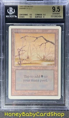 MTG Unlimited Edition 1993 Swamp (B) BGS 9.5 GEM MINT Old School 93/94 - Image 1 of 4