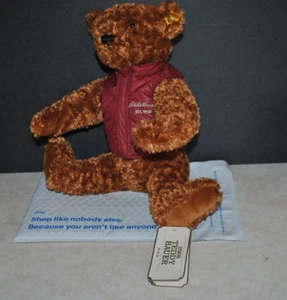 STEIFF Knopf im Ohr EDDIE BAUER 2008 TEDDY 2008 Bear Sitting Dressed Brown 1777 - Picture 1 of 3