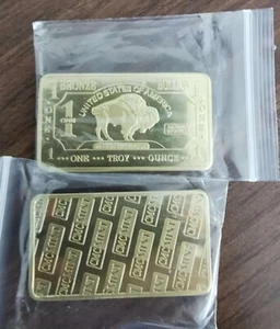 (5) 1 oz One Troy Ounce USA American Buffalo .999 Fine Bronze Bullion Bar CMC - Picture 1 of 4