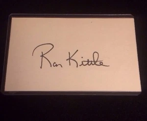 TARJETA DE ÍNDICE AUTOMÁTICO RON KITTLE autografiada firmada 3x5 yankees - Imagen 1 de 2