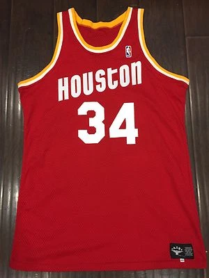 Vintage🔥 NBA Hakeem Olajuwon Houston Rockets Authentic Made In USA Jersey Sz 48 - Image 1 of 4