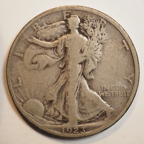1923 S WALKING LIBERTY SILVER HALF DOLLAR - FREE SHIPPING! A3811 Cover