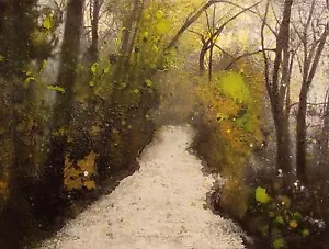 NEW ISABELLE AMANTE ORIGINAL "The Road to Fantasy" FOREST IMPRESSIONIST PAINTING - Picture 1 of 1