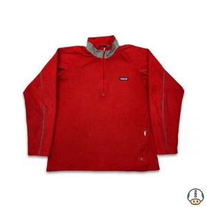 Suéter Pullover Patagonia Polar Para Hombres Rojo Medio Exterior Cuarto Cremallera Chaqueta - Imagen 1 de 5