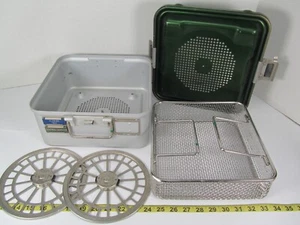 Aesculap DBP Sterilization Container w/ Green Lid Insert & Filter Plates SKU B - Picture 1 of 22