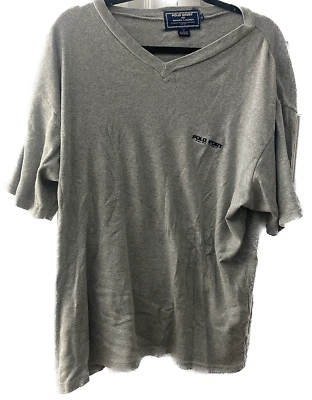 Camiseta Polo Sport Ralph Lauren Cuello en V, 100% Algodón, Para Hombre XL, Gris, Vintage Años 90 Foto 1 de 4