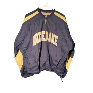 Notre Dame Majestic Pullover 1/4 Zip Jacket Blue Gold Size Large Mens - Picture 1 of 3