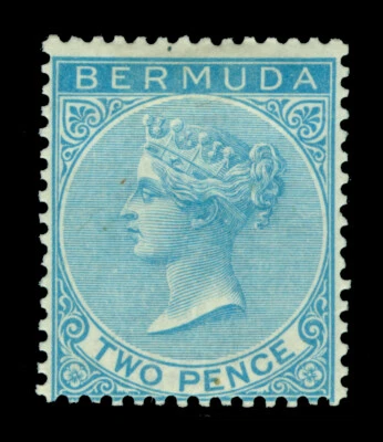 British Colonies - BERMUDA 1886  Victoria  2p blue  Scott # 20 mint MH  - Image 1 of 2