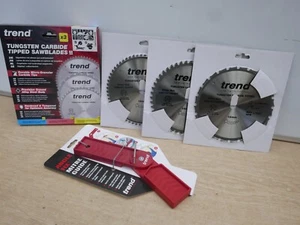 TREND CSB/CC184/3PK 184mm tct thin kerf saw blades DeWALT DCS365 + free anglefix - Picture 1 of 1
