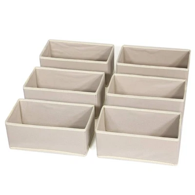 6 Pack Foldable Cloth Storage Box Closet Dresser Drawer Organizer Fabric Bask... - Image 1 of 4