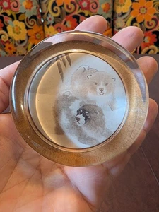 Fermacarte in vetro Maruyama Okyo cuccioli tra bambù nella neve 1999 LACMA - Foto 1 di 11