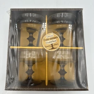 Set 4 Bicchieri Libbey Tulip Smokey Marrone Stelo Dessert Sherbert Coupe Alto 4" - Foto 1 di 4