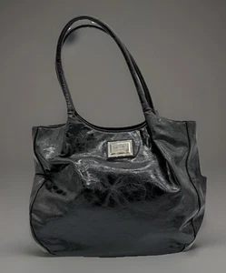 NICOLE BY NICOLE MILLER Black Large Handbag Purse Hobo 80s Colorful Lining 16x11 - Picture 1 of 22