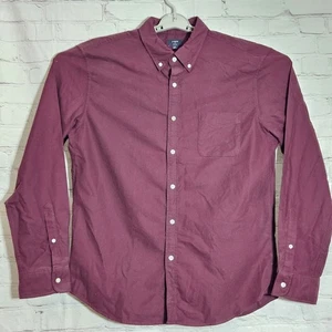 J Crew Mens XL Slim Fit Red Cotton Oxford Shirt Long Sleeve Button Down Casual - Picture 1 of 6