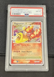 Pokémon Magmortar LV.X 123/123 Diamond & Pearl Mysterious Treasures PSA 8 NM-MT - Picture 1 of 2