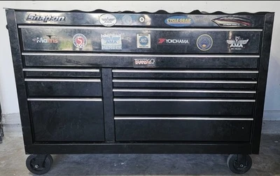 Snap-On  55''  10 drawer tool box KRA-2422PCHT Black. *** Plus,Tools*** - Image 1 of 4