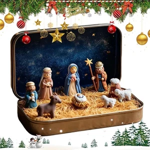 Handgefertigte Miniatur Weihnachten Geburt Szene Geschenk Glas, Weihnachten Trog Set - Bild 1 von 9