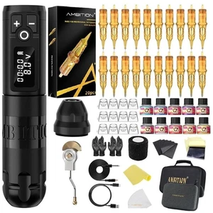 Ambition Soldat Tattoo Maschine Kit Komplett Rotary Wireless Tattoo Pen Gun K... - Bild 1 von 7