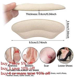 zu große Schuhe Rückseite der Heel Kissen Filler verbessert Schuhe passen - Picture 1 of 8