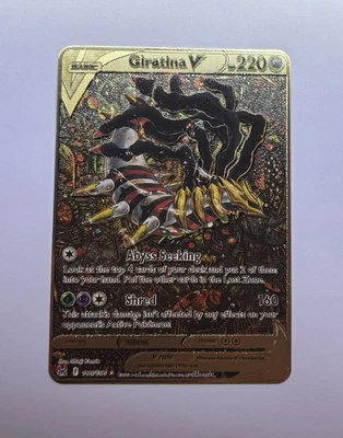 New Giratina V Alt Art Lost Origin 186/196 Alt Art Glitter Gold Metal Fan Art - Image 1 of 2