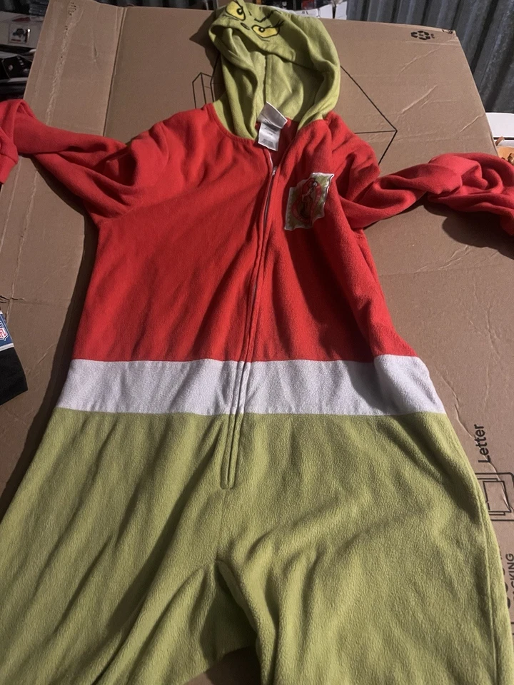 OFICIAL DR. SEUSS/THE GRINCH PIJAMA/DISFRAZ CREMALLERA COMPLETA DE UNA PIEZA - JUVENIL GRANDE Foto 1 de 1