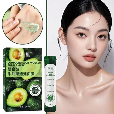 Avocado Bubble Mask Deep Cleansing Blackhead Moisturizing Self-foaming Clay S9A5 - Image 1 of 4