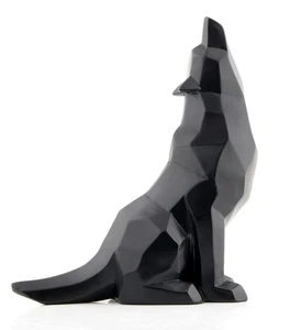 Schwarzer Wolf heulender Wolf Figur Statue für Wohnkultur - 5,8 cm groß - Bild 1 von 9