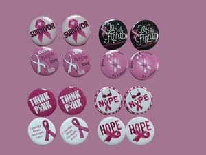 Paquete de alfileres de botón inspiradores para concientización sobre el cáncer de mama - Imagen 1 de 3