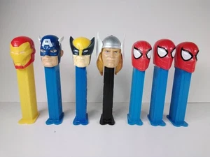 7 Marvel Superheroes Pez Dispensers: Iron Man, Thor, Captain America, Wolverine - Picture 1 of 21