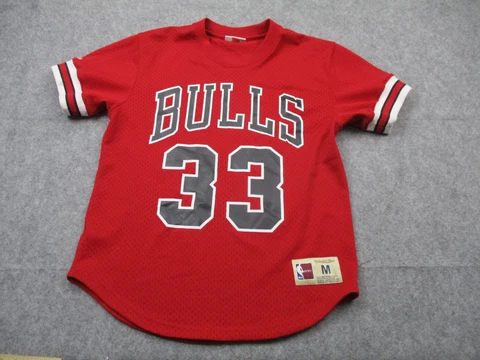 Scottie Pippen Shirt Mens Medium Red Mitchell & Ness Jersey HWC Chicago Bulls * Cover