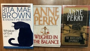 lot of 3 Rita Mae Brown & Sneaky Pie Brown & Anne Perry Mysteries hardcover - Picture 1 of 7