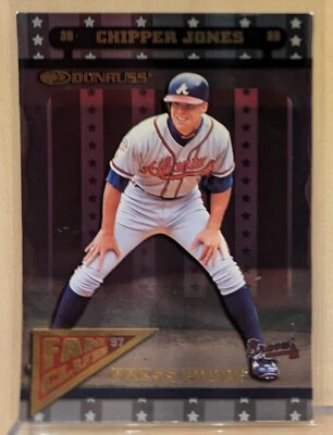 Donruss Fan Club 1998 prueba de prensa dorada #158 Chipper Jones patio raro paralelo/500 Foto 1 de 2