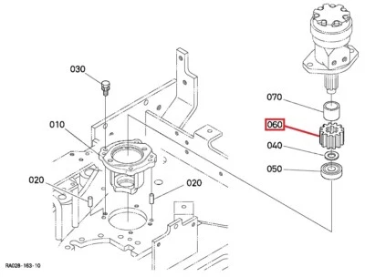 6919117140 Swivel Gear Fits Kubota "K008 & U10" Series (Special Order) - Image 1 of 4