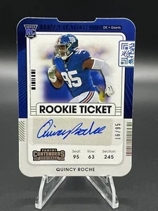2021 Contenders Quincy Roche Rookie Ticket Stub Auto /95 RC #244 Giants - Picture 1 of 2