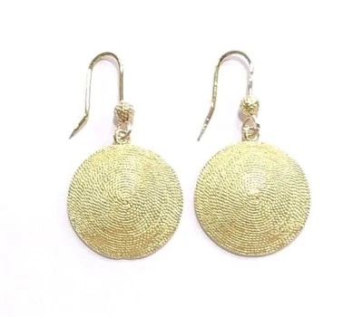 ORECCHINI CORBULA dorato IN FILIGRANA SARDA ARGENTO GIOIELLI SARDI DONNA GRANDI - Immagine 1 di 2