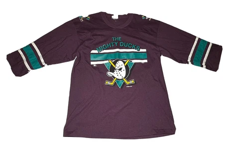 Vintage Anaheim Mighty Ducks Hockey Big Logo Sweater XL (18-20) Single Stitch Cover