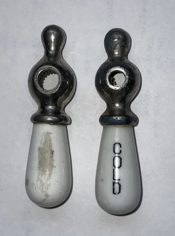 Vintage / Antique Porcelain Bathroom Faucet Handles Cover